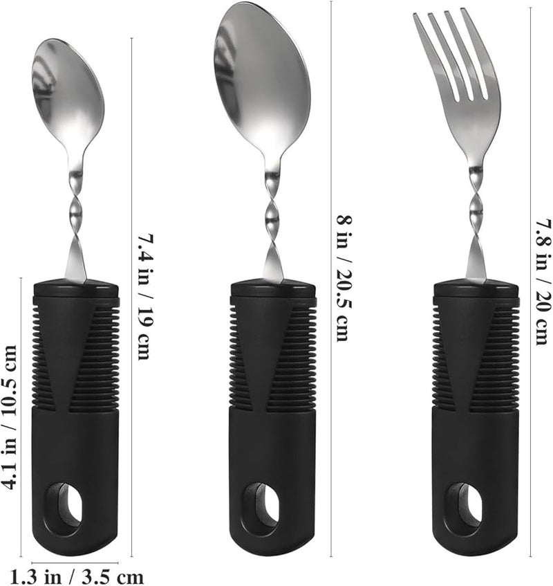 Weighted Anti Shake Cutlery Set 3Pcs Adaptive Utensils For Elderly Disabled Adults - Image 2